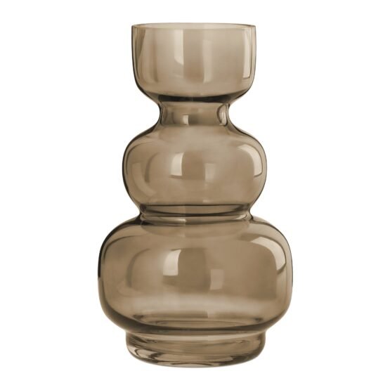 Riva Multi Bulb Brown Glass 9.5 Inch Tall Vase