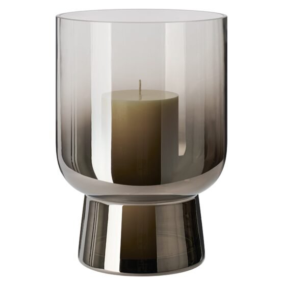 Mirror Glass 9.5 Inch Tall Pedestal Cylinder Vase - Image 6