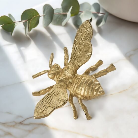 Bee Gold Nickel Plated Aluminum 8 Inch Length Decor Sculpture - Image 4