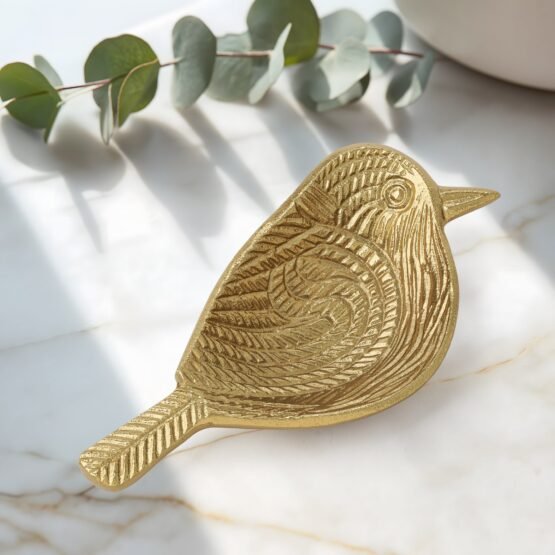 Bird Gold Nickel Plated Aluminum 8 Inch Length Decor Dish - Image 5