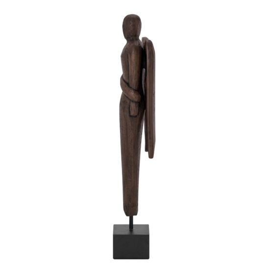 Carved Angel 20 Inch Tall Mission Style Resin Decor Sculpture - Image 3