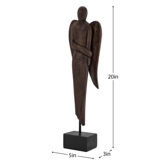 Carved Angel 20 Inch Tall Mission Style Resin Decor Sculpture - Image 6