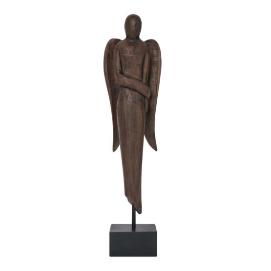 Carved Angel 20 Inch Tall Mission Style Resin Decor Sculpture