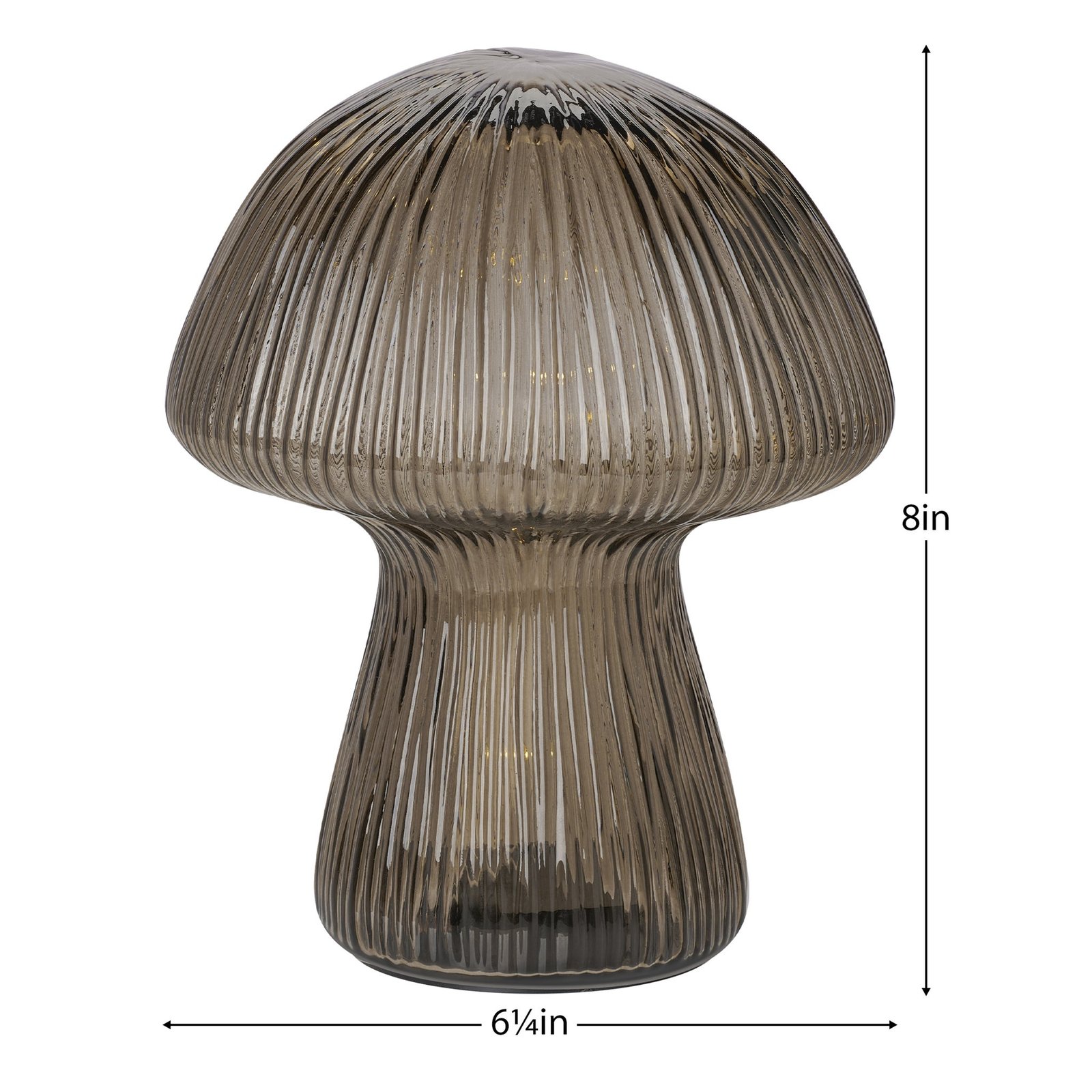 Mushroom 8 inch Tall Glass LED Decor Light - Image 4