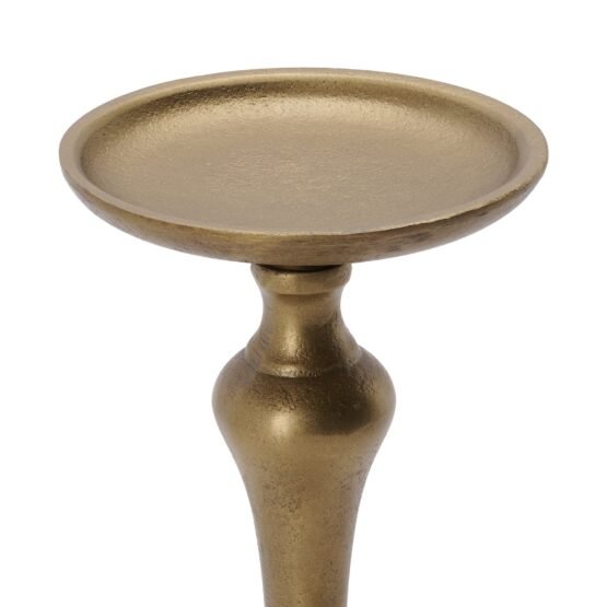 Chapel Antique Brass Nickel Plated Aluminum 5 Inch Tall Pillar Candle Holder - Image 6