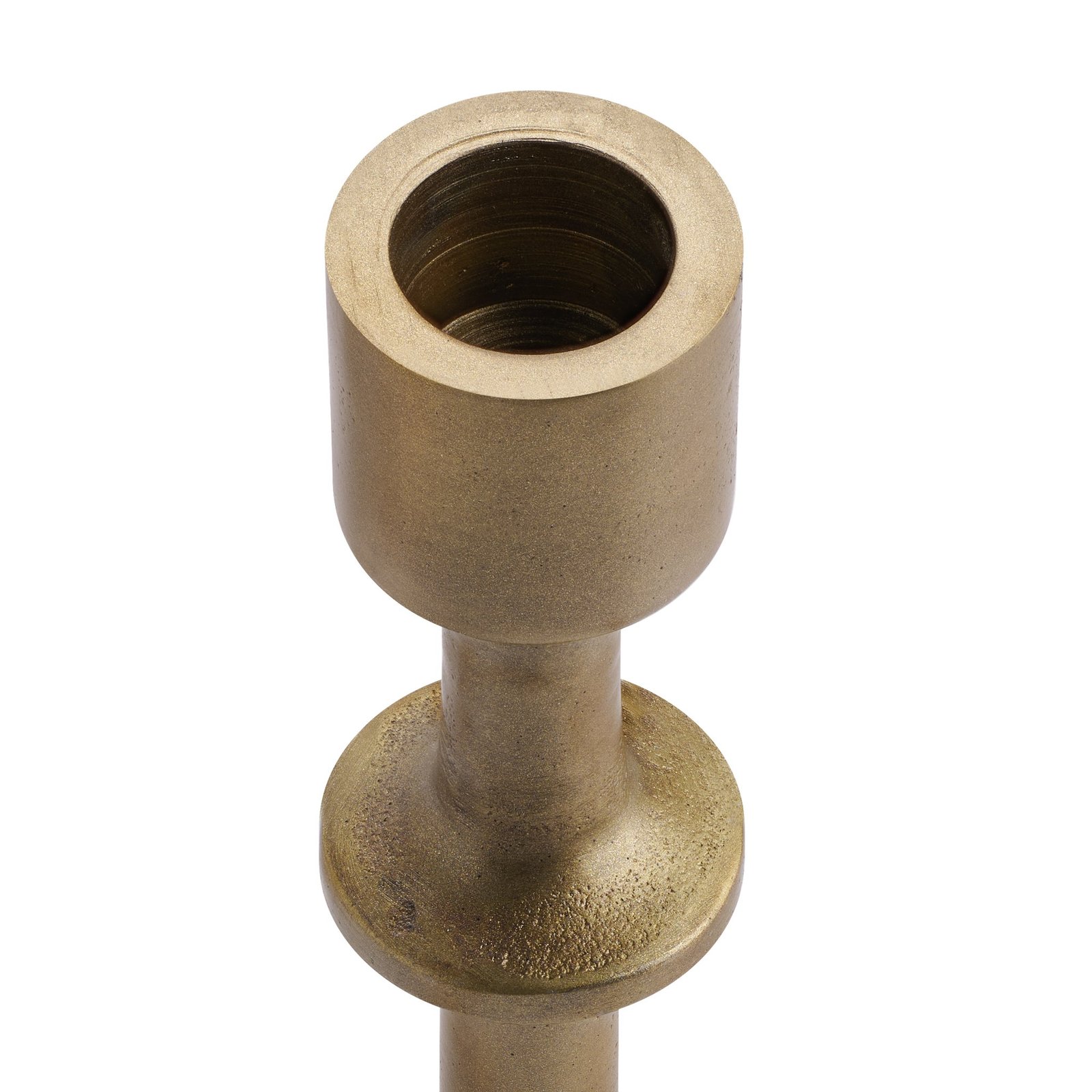 Chapel Antique Brass Nickel Plated Aluminum 10 Inch Tall Taper Candle Holder - Image 6