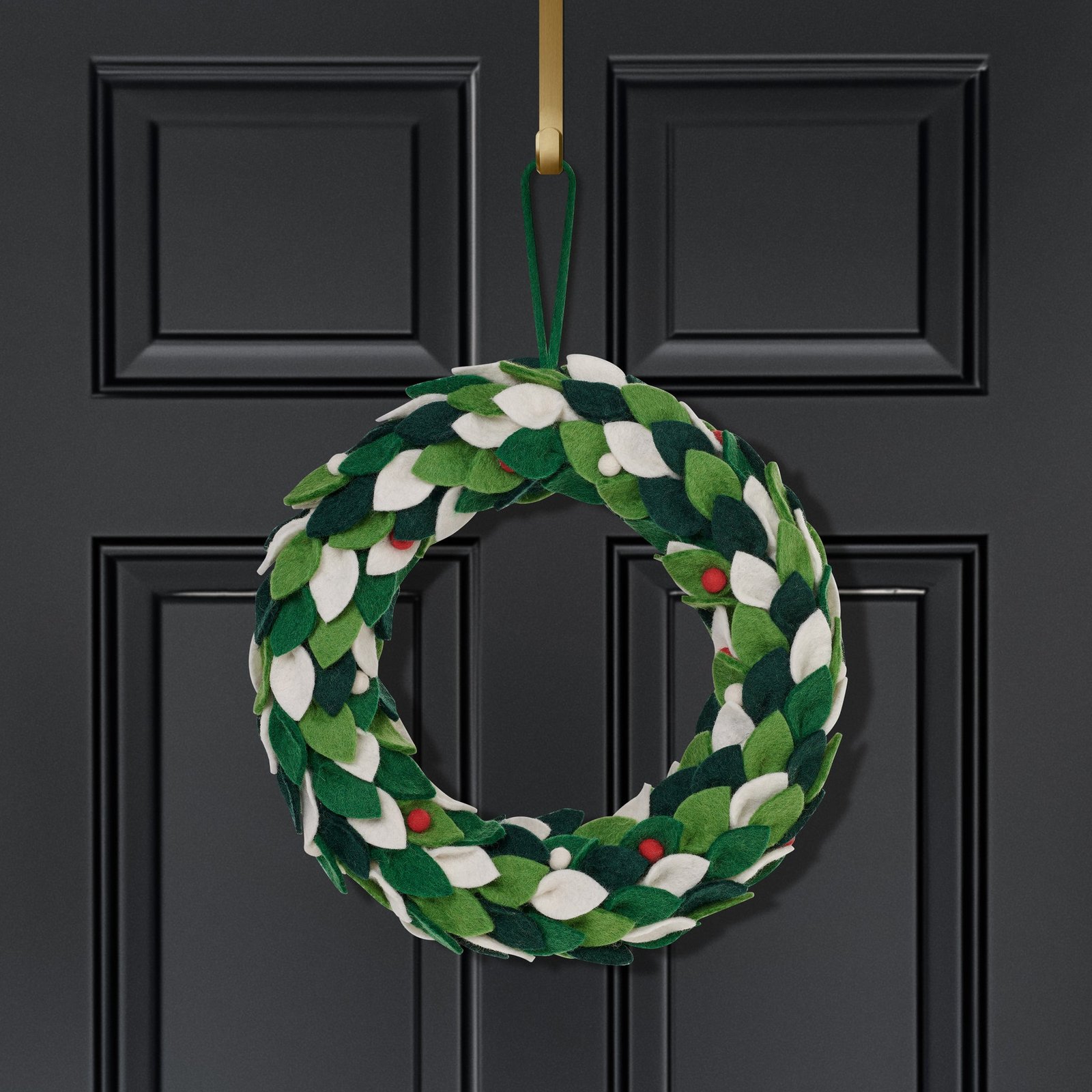 MODWOOL Felt 14 Inch Diameter Leaf Wreath - Image 5