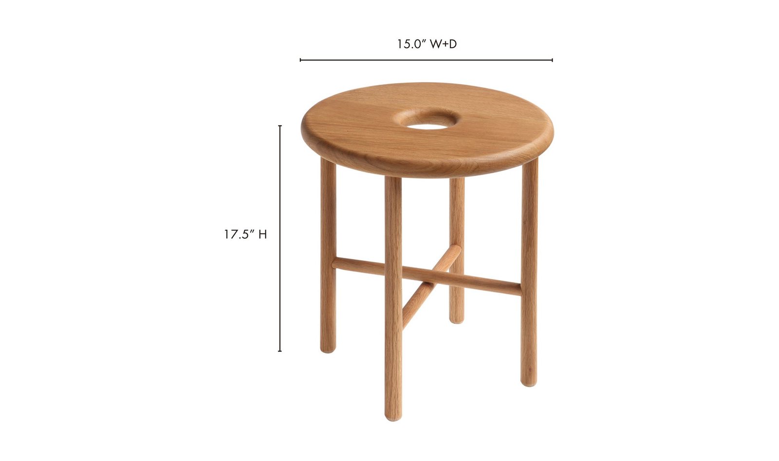 NAMBA STOOL NATURAL OAK BLACK - Image 6