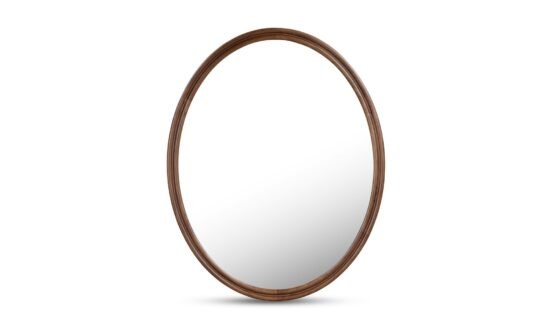 ALCOTT OVAL MIRROR WALNUT