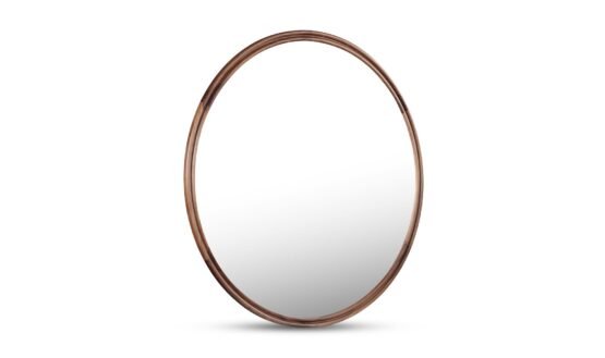 ALCOTT SMALL ROUND MIRROR WALNUT - Image 2
