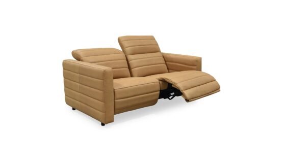 JUNO POWER RECLINER SOFA LEATHER TAN - Image 3