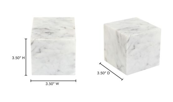 CORA CUBE TABLETOP ACCENT BANSWARA PURPLE WHITE MARBLE FLECKED STONE - Image 6