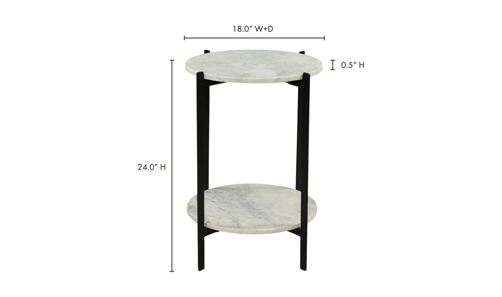 MELANIE ACCENT TABLE WHITE LIGHT BROWN - Image 6