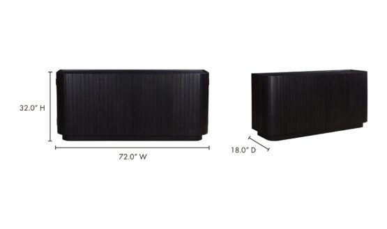 POVERA 4 DOOR SIDEBOARD BLACK - Image 6