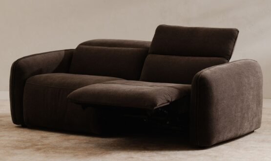 ELI POWER RECLINER SOFA DUSK GREY CAMEL - Image 2