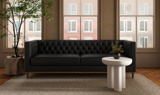 FIELDER SOFA BLACK LEATHER OYSTER - Image 2