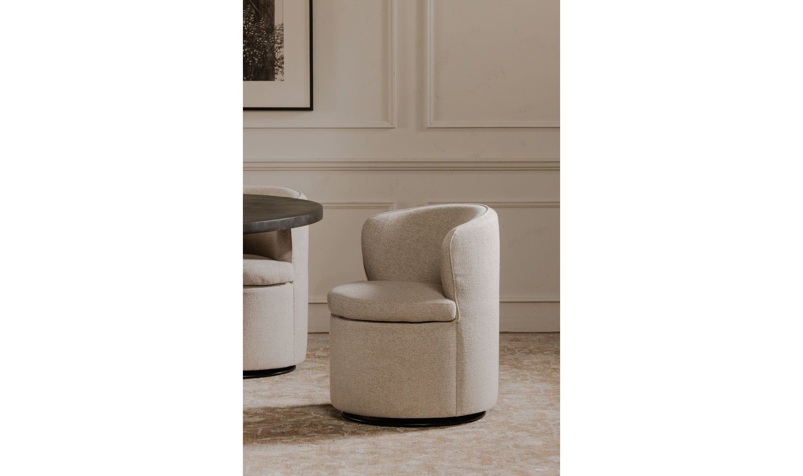DANE SWIVEL DINING CHAIR OATMEAL - Image 3