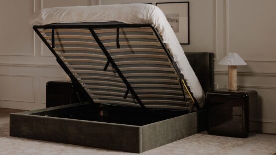 SEBASTION QUEEN STORAGE BED GREEN - Image 3