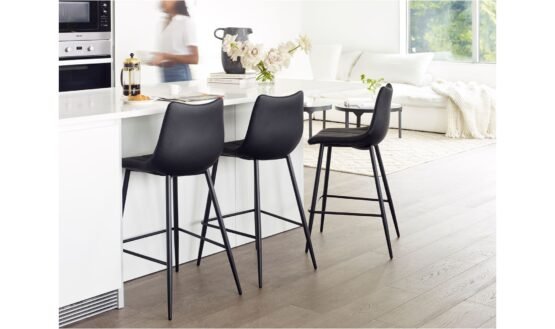 ALIBI BARSTOOL MATTE - SET OF TWO BLACK - Image 3