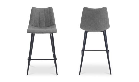 ALIBI BAR STOOL-SET OF TWO DARK GREY - Image 3