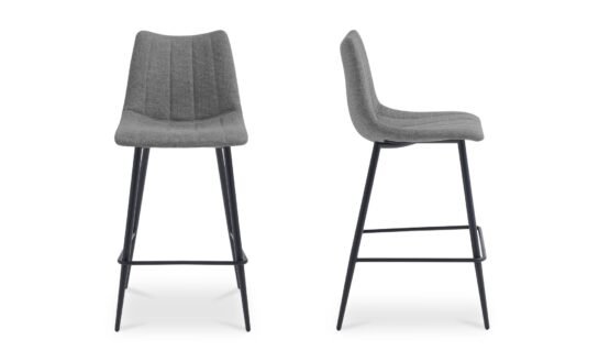 ALIBI BAR STOOL-SET OF TWO DARK GREY - Image 2