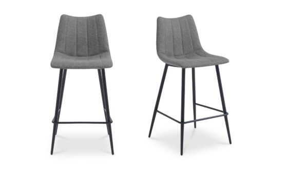 ALIBI BAR STOOL-SET OF TWO DARK GREY