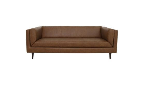 WOODS SOFA LEATHER BROWN