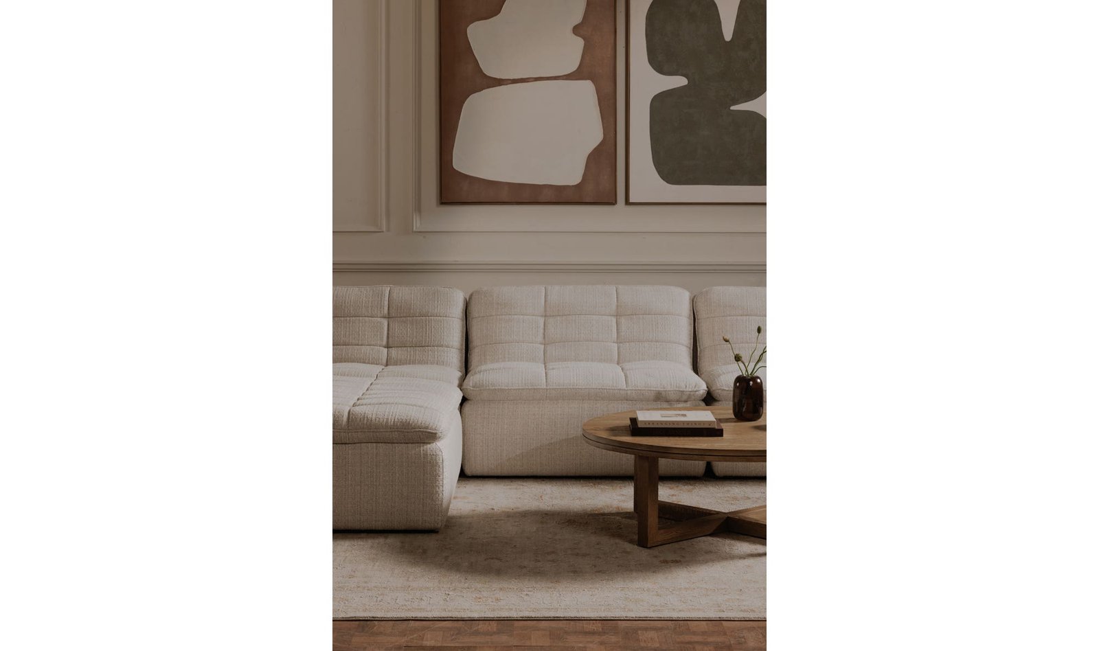LINO ARMLESS MODULAR SOFA TEXTURED OAT - Image 4