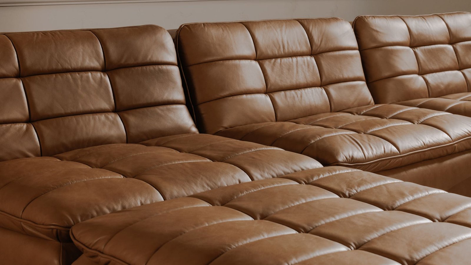 LINO LOUNGE MODULAR SECTIONAL LEATHER TAN - Image 4