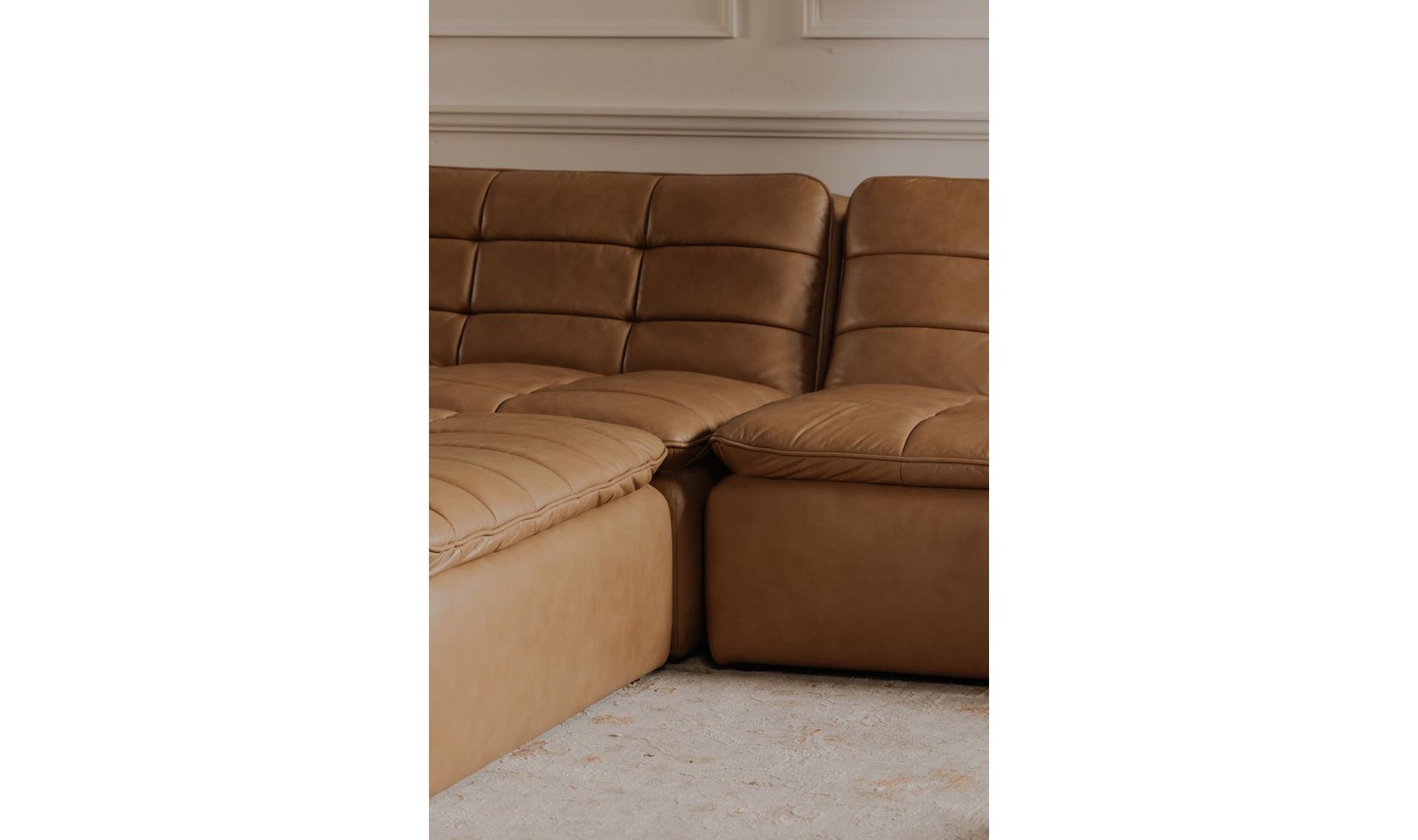 LINO LOUNGE MODULAR SECTIONAL LEATHER TAN - Image 5