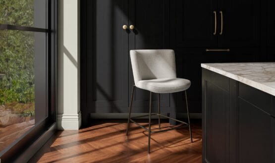 EARLY COUNTER STOOL BEIGE DARK GREY - Image 4