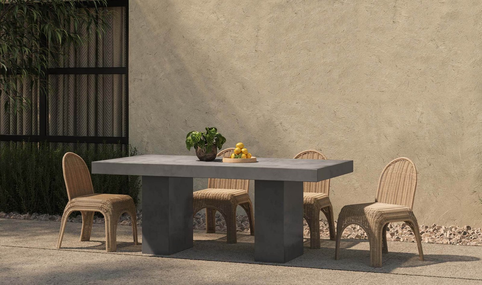ANTONIUS OUTDOOR DINING TABLE GREY DEEP BRONZE - Image 3
