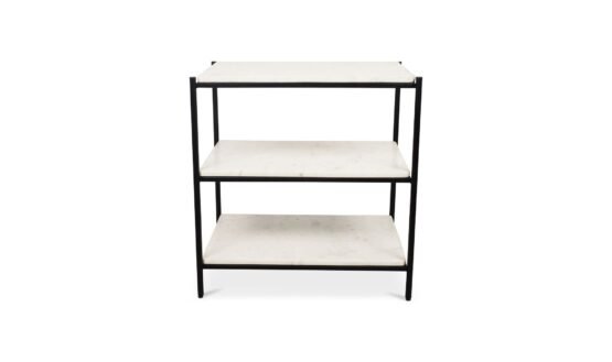 TRINE NIGHTSTAND WHITE MARBLE NATURAL