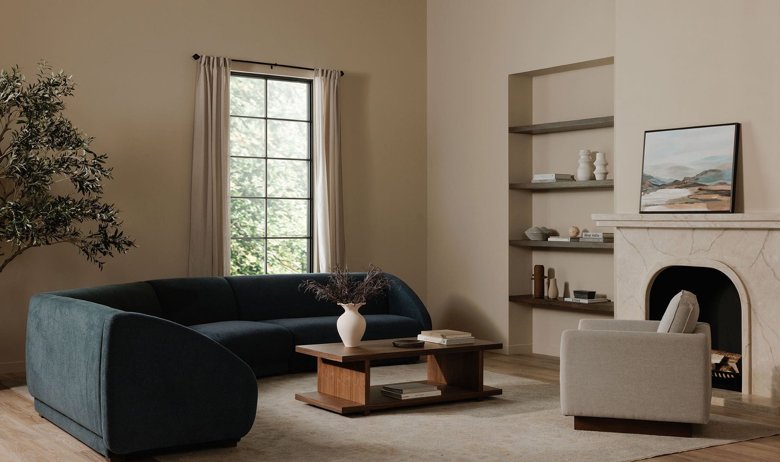 FRASER WEDGE SLIPPER CHAIR DEEP BLUE OFF WHITE - Image 2