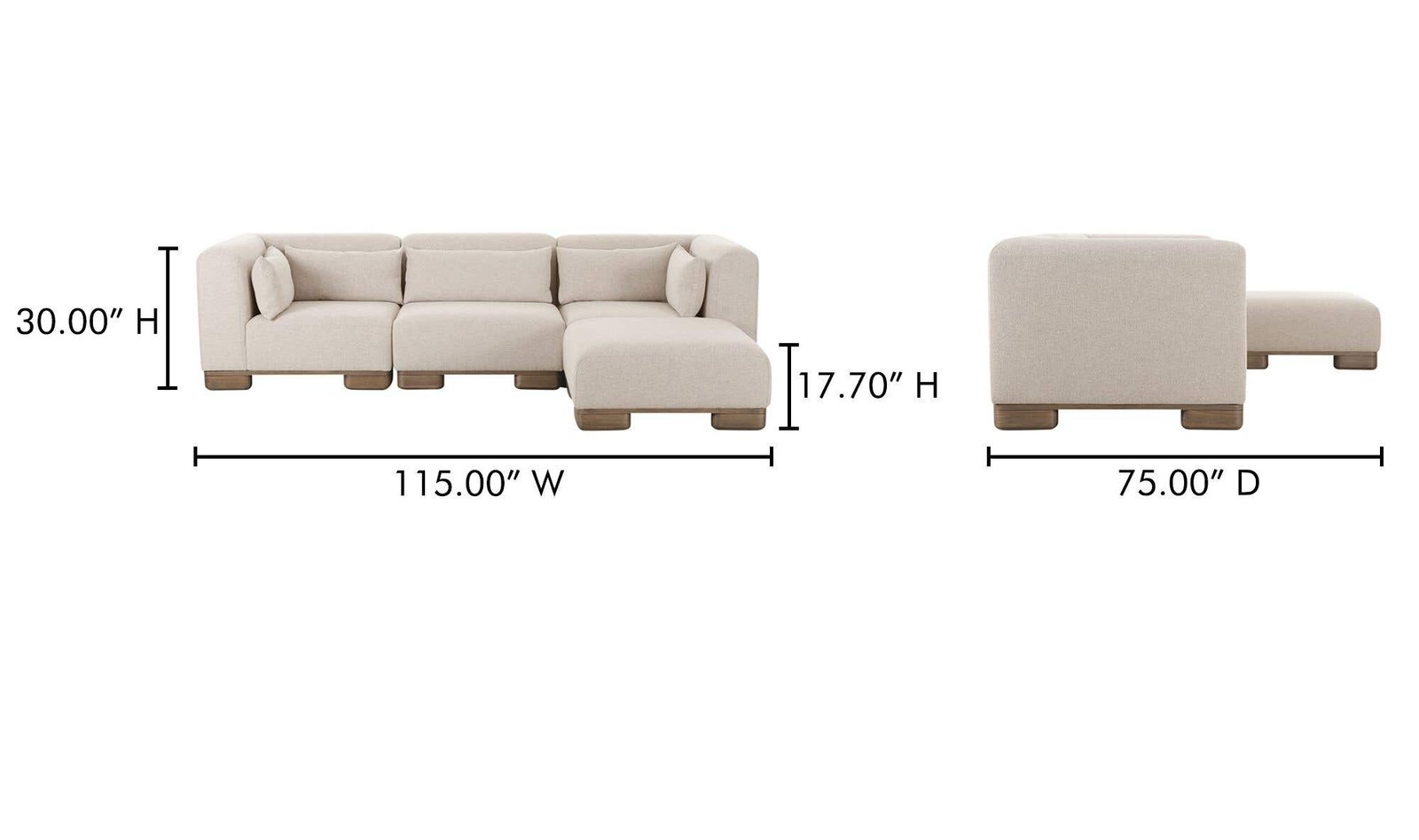 JUNE LOUNGE MODULAR SECTIONAL OATMEAL - Image 3