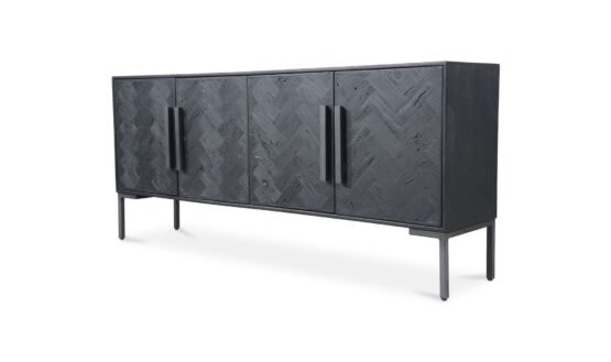 FISHBONE SIDEBOARD BLACK GREY - Image 4
