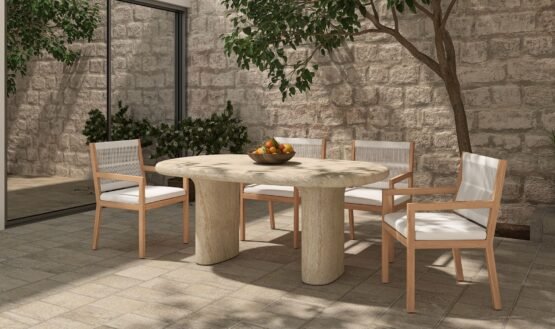 WARBY OUTDOOR DINING TABLE DEEP BRONZE - Image 3