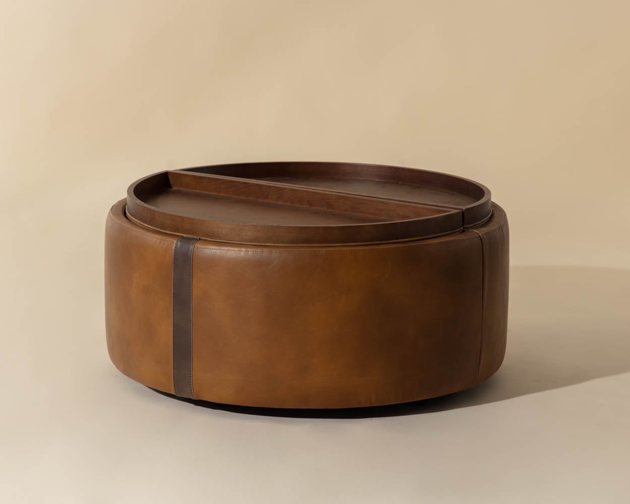Borelli Wheeled Storage Ottoman Tobacco Tan / Autumn Chestnut - Image 3