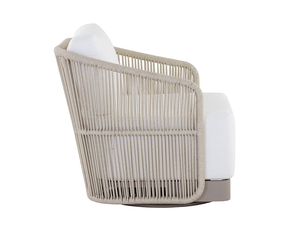Allariz Swivel Armchair Stinson White - Image 4