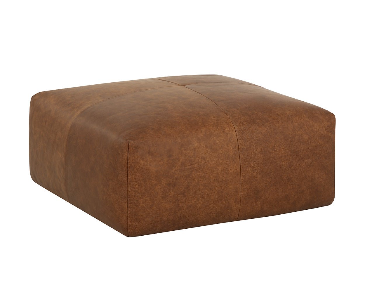 Elio Ottoman - Square Cognac Leather - Image 3