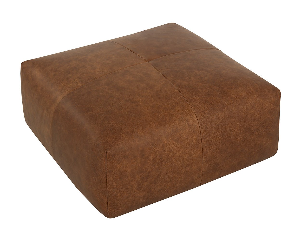 Elio Ottoman - Square Cognac Leather - Image 5