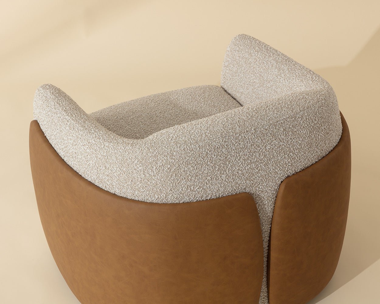 Caris Swivel Lounge Chair Santa Cruz Oatmeal / Milliken Cognac - Image 4