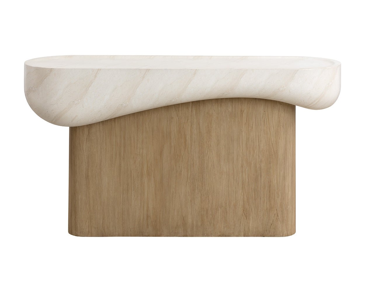 Oreste Console Table - Travertine Look - Cream Light Brown - Image 5