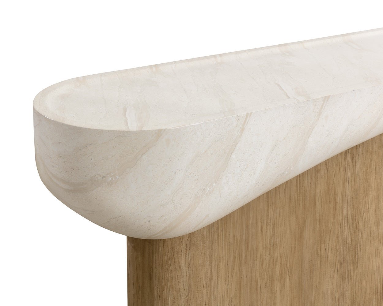 Oreste Console Table - Travertine Look - Cream Light Brown - Image 8