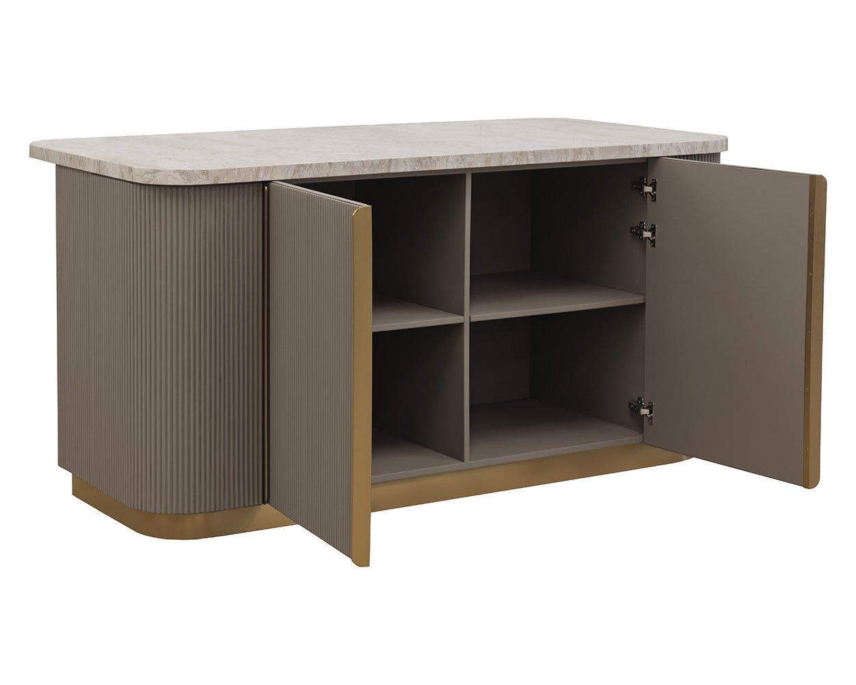 Cataldi Kitchen Island Taupe - Image 4