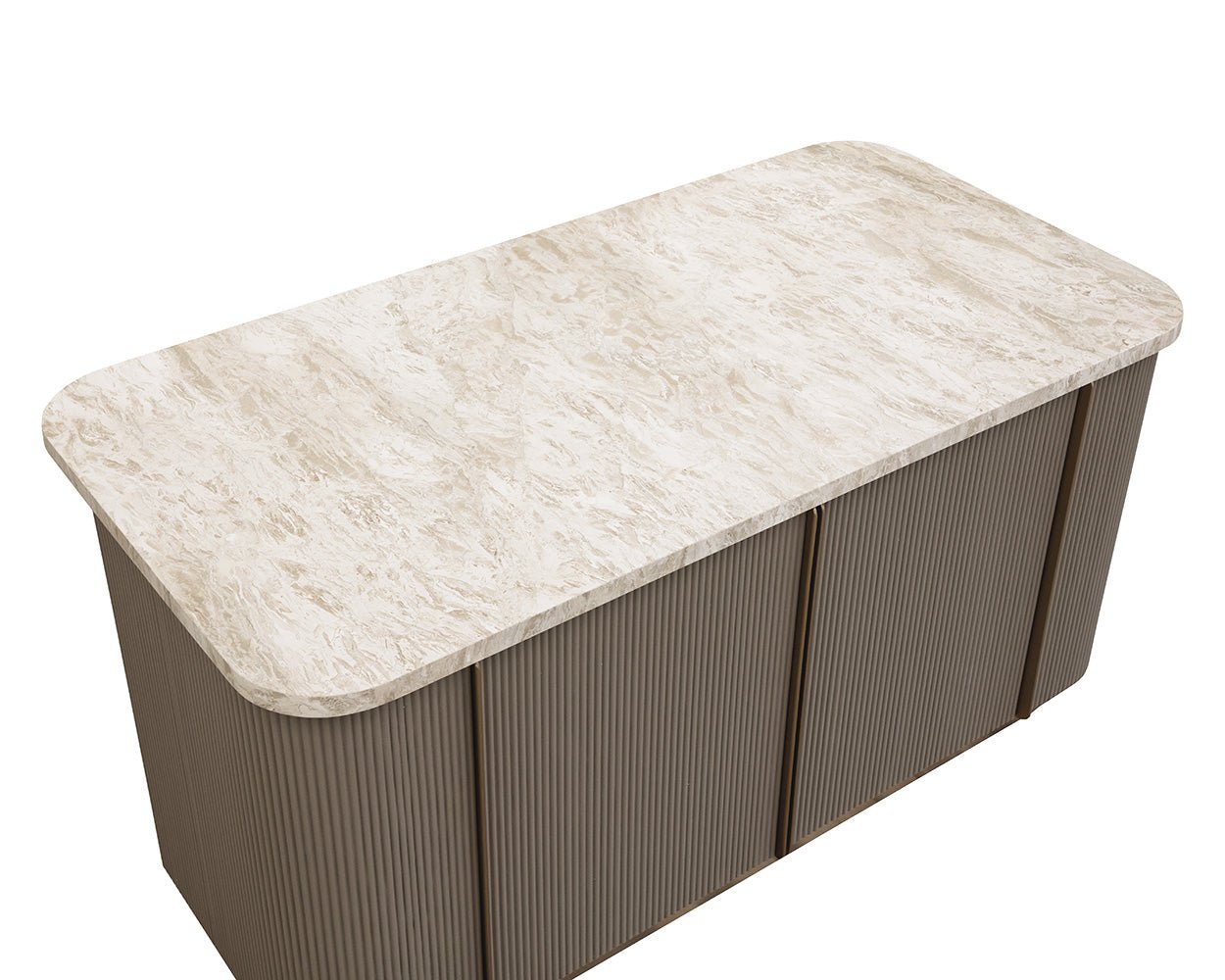 Cataldi Kitchen Island Taupe - Image 7
