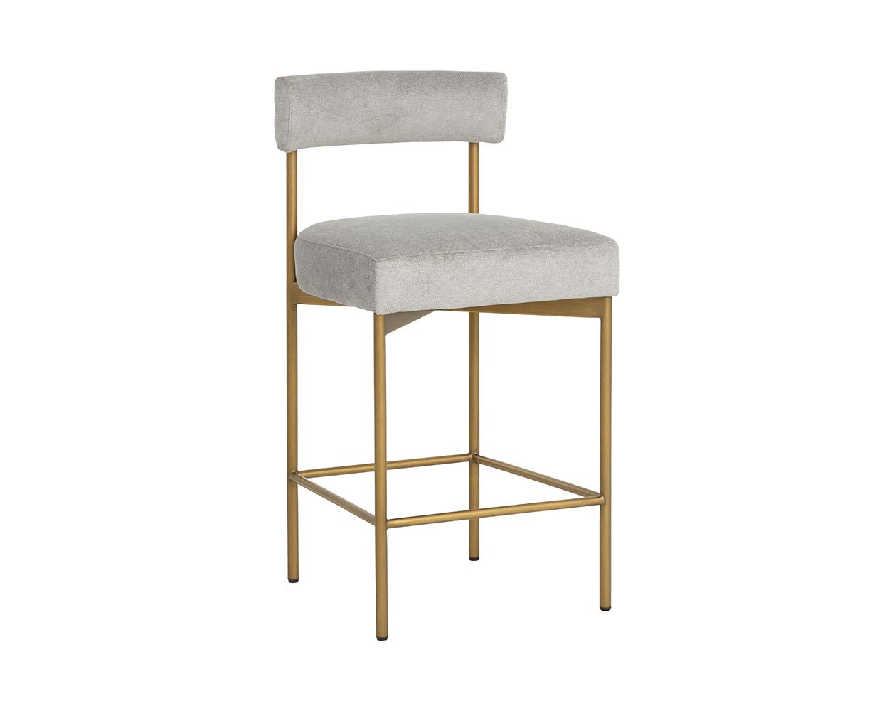 Seneca Counter Stool - Antique Brass Polo Club Stone - Image 4