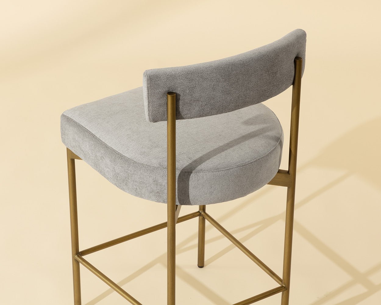 Seneca Counter Stool - Antique Brass Polo Club Stone - Image 3