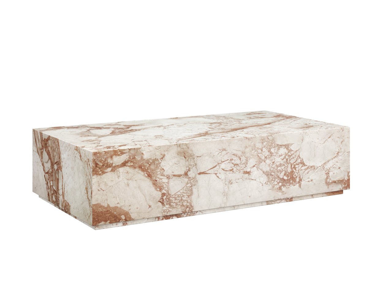 Laros Coffee Table - Rectangular Crema Breccia Marble - Image 6