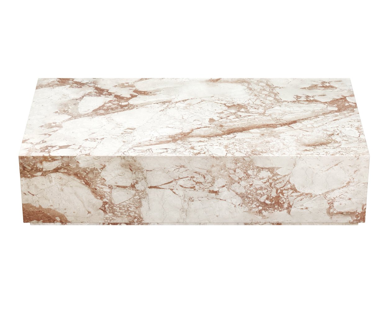 Laros Coffee Table - Rectangular Crema Breccia Marble - Image 7